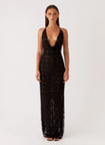 Champagne Coastline Maxi Dress Black
