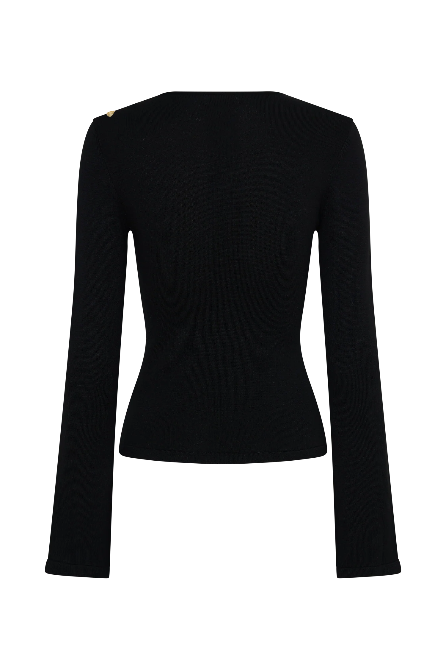 Ricky Knit Long Sleeve Longline Top Black