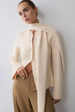 Lara Knit Cardigan With Scarf Ivory
