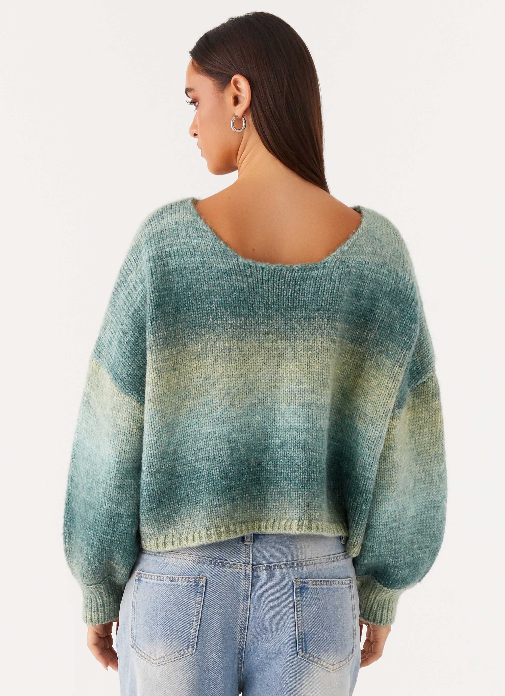 Lynne Oversized Jumper Green Ombre