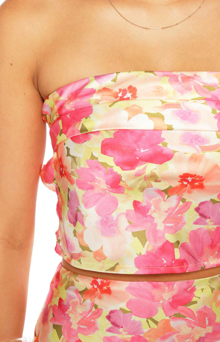 Genevieve Yellow Floral Pop Print Top