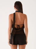 Keena Scarf Top - Chocolate