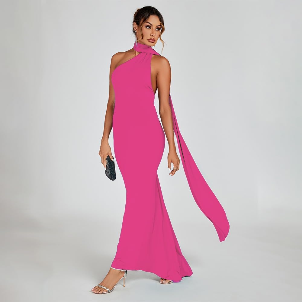 Women Sexy Backless Dress Bodycon Sleeveless Open Back Maxi Dress Formal Cocktail Wedding Guest