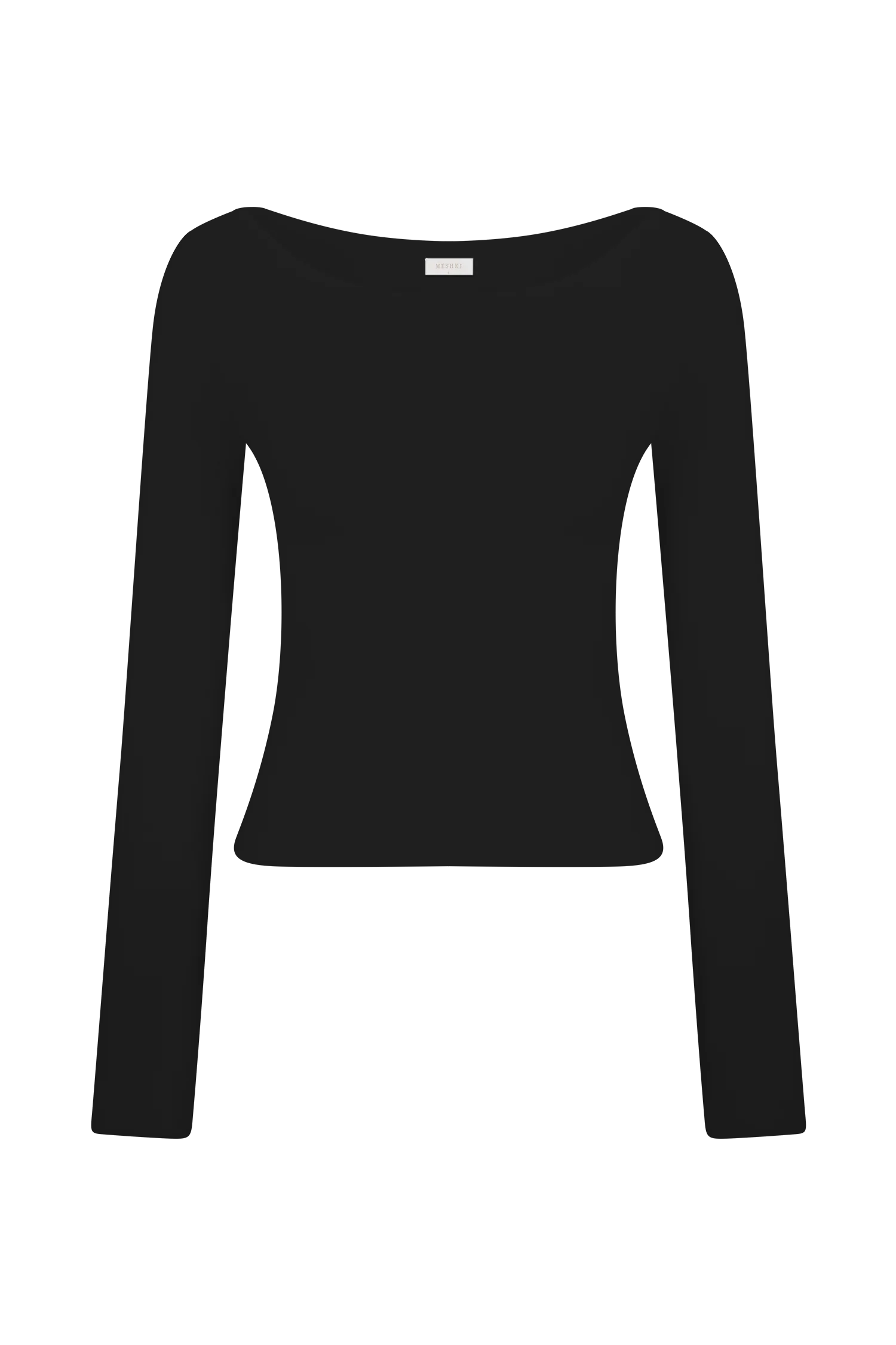 Paedyn Merino Wool Ribbed Long Sleeve Top Black
