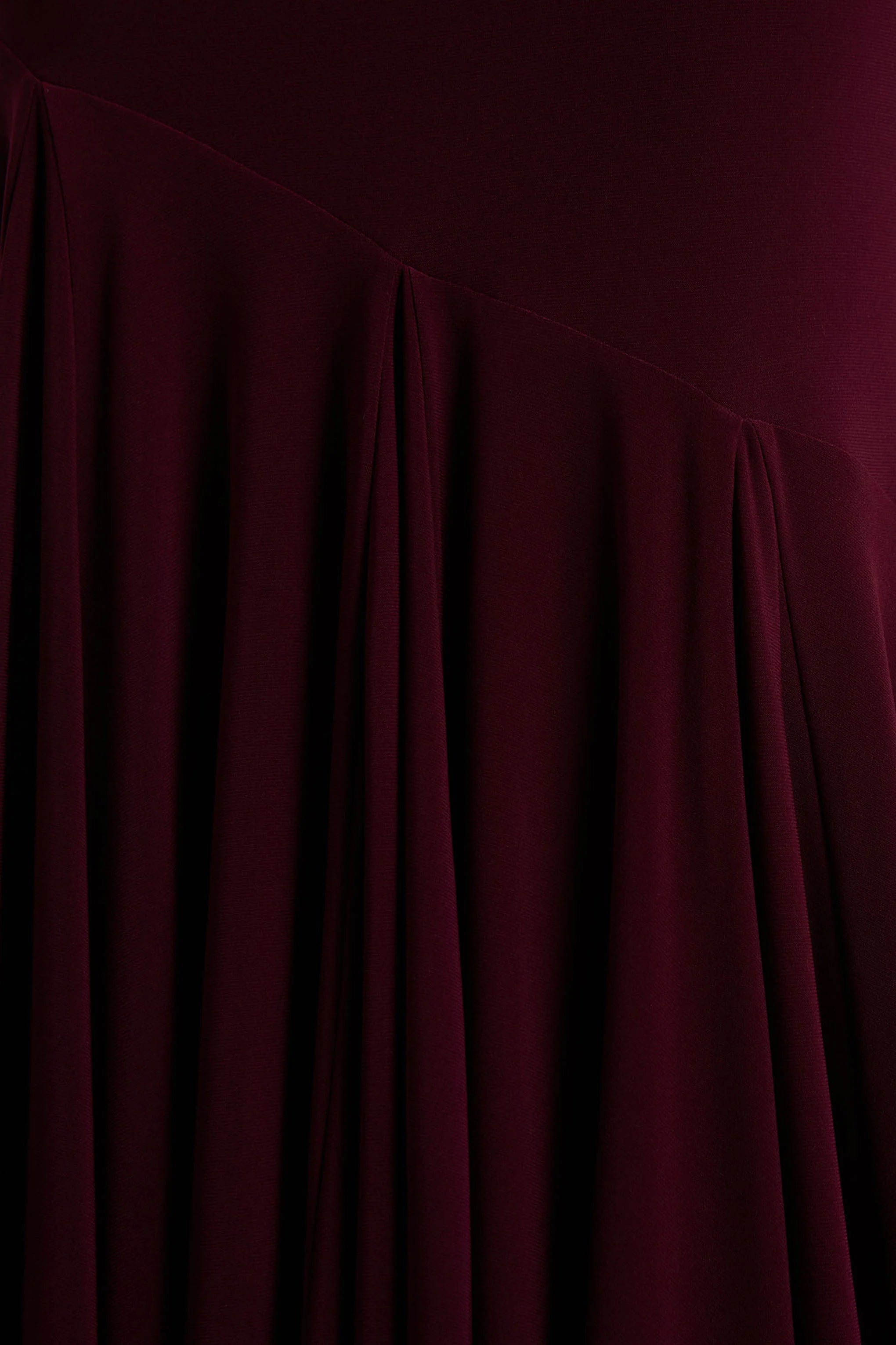 Zya Dark Plum Asymmetric Neck Fishtail Maxi Dress