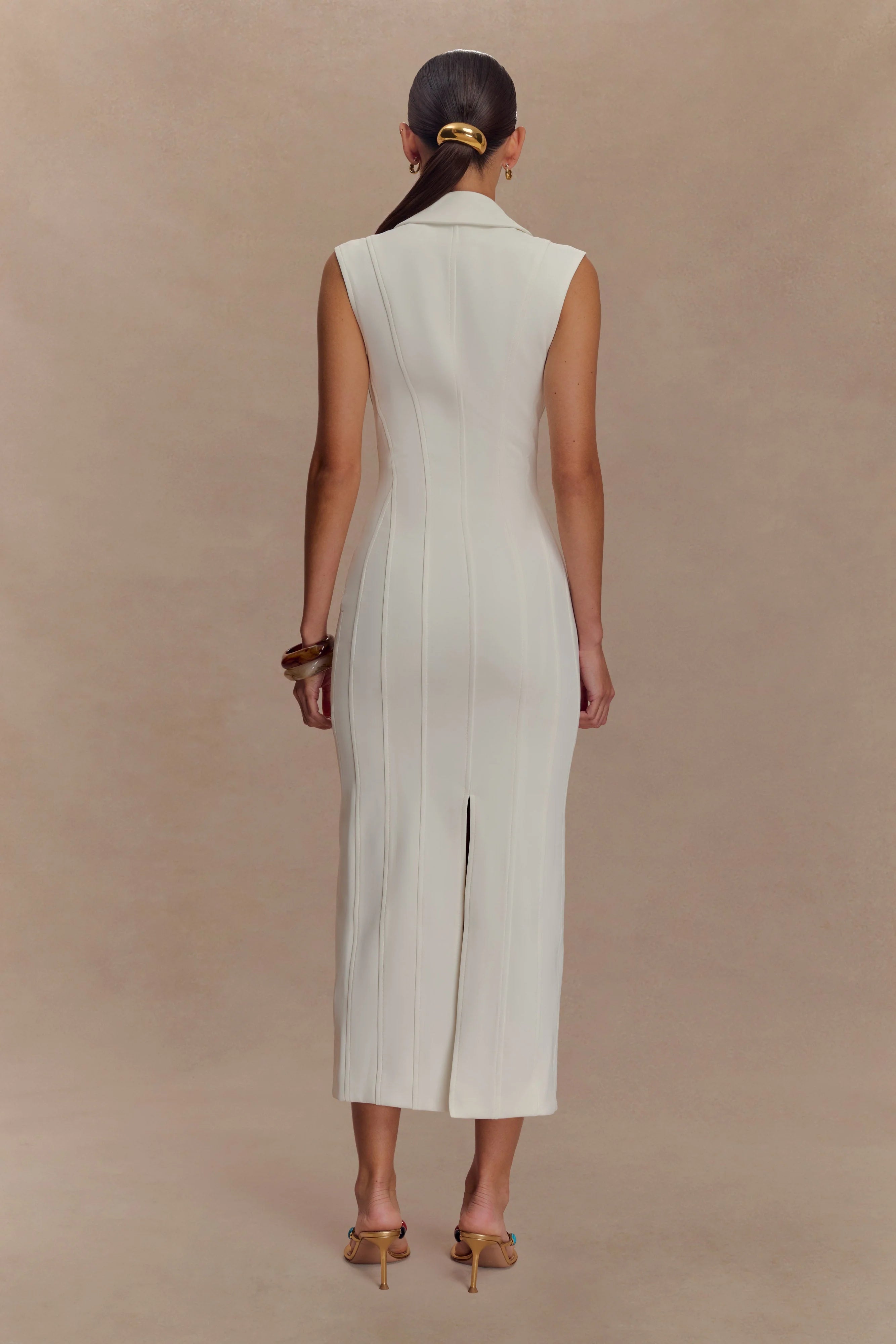 Keagan Sleeveless Midi Dress Ivory