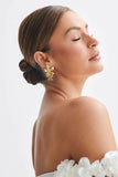 Infatuated Drop Flower Earrings Gold