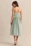 Gloriana Sage Lace Sweetheart Neck Midi Dress