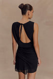 Oria Chiffon Mini Dress Black