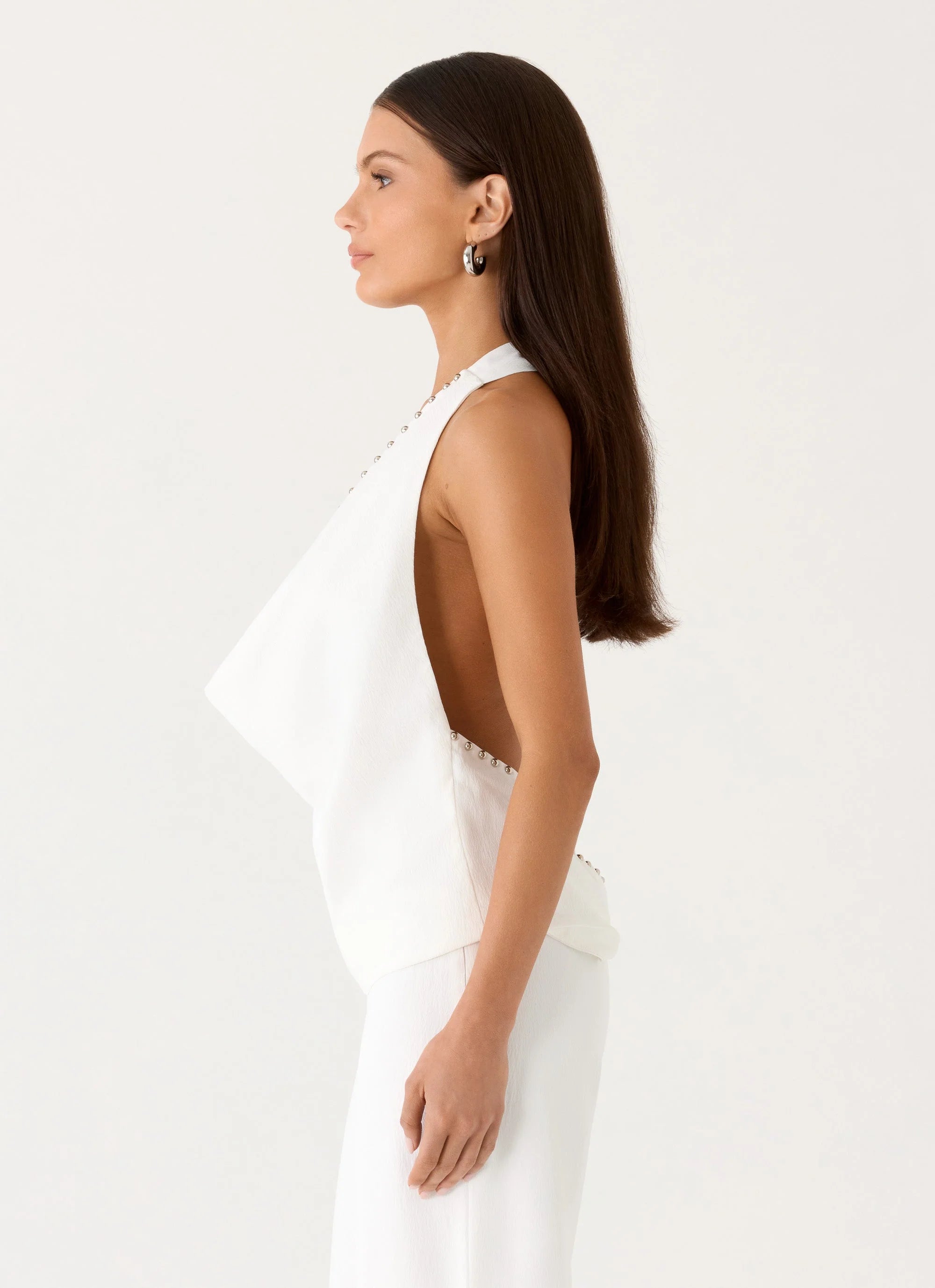 Ashika Studded Top White