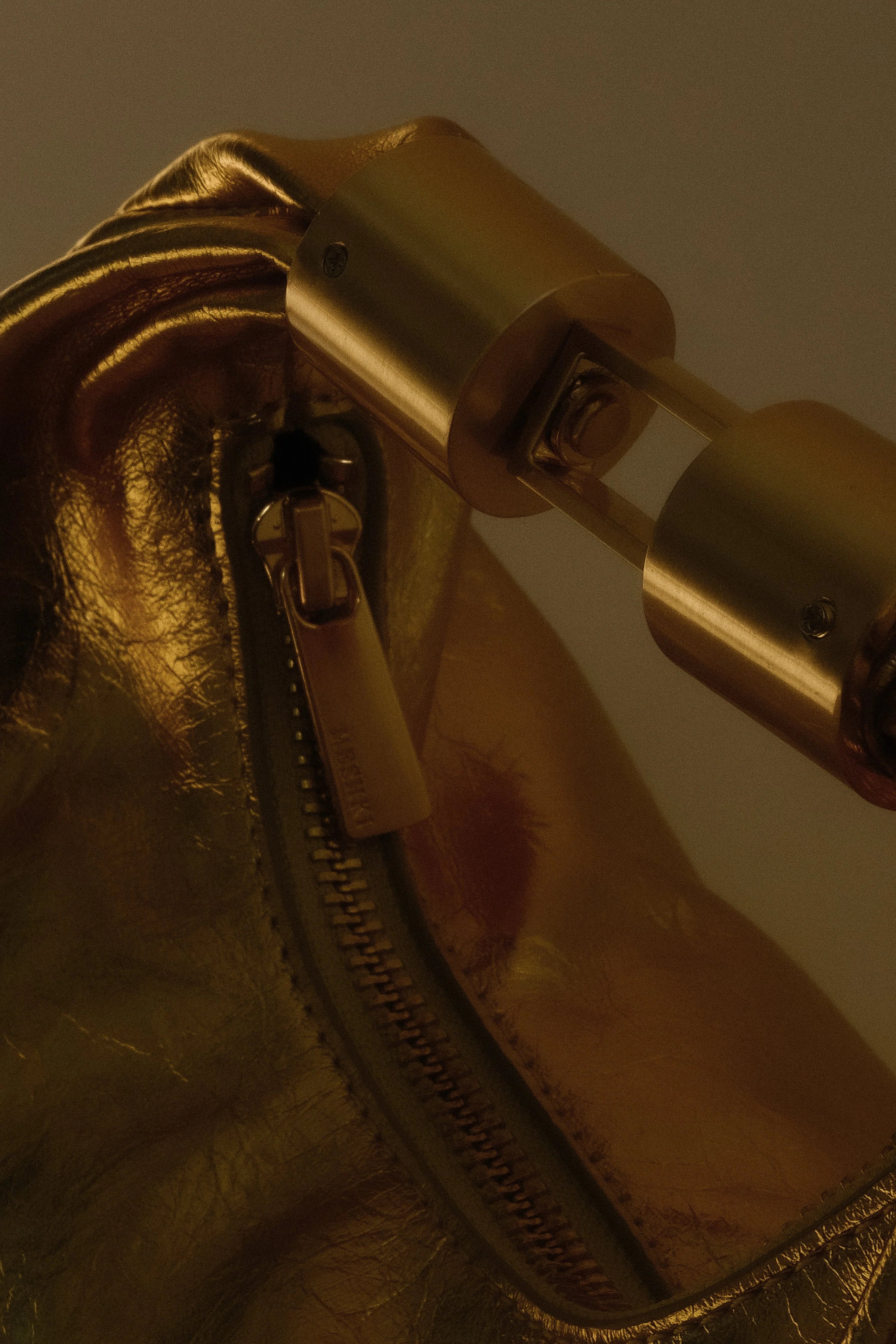 Bristol Mini Croissant Leather Bag Gold
