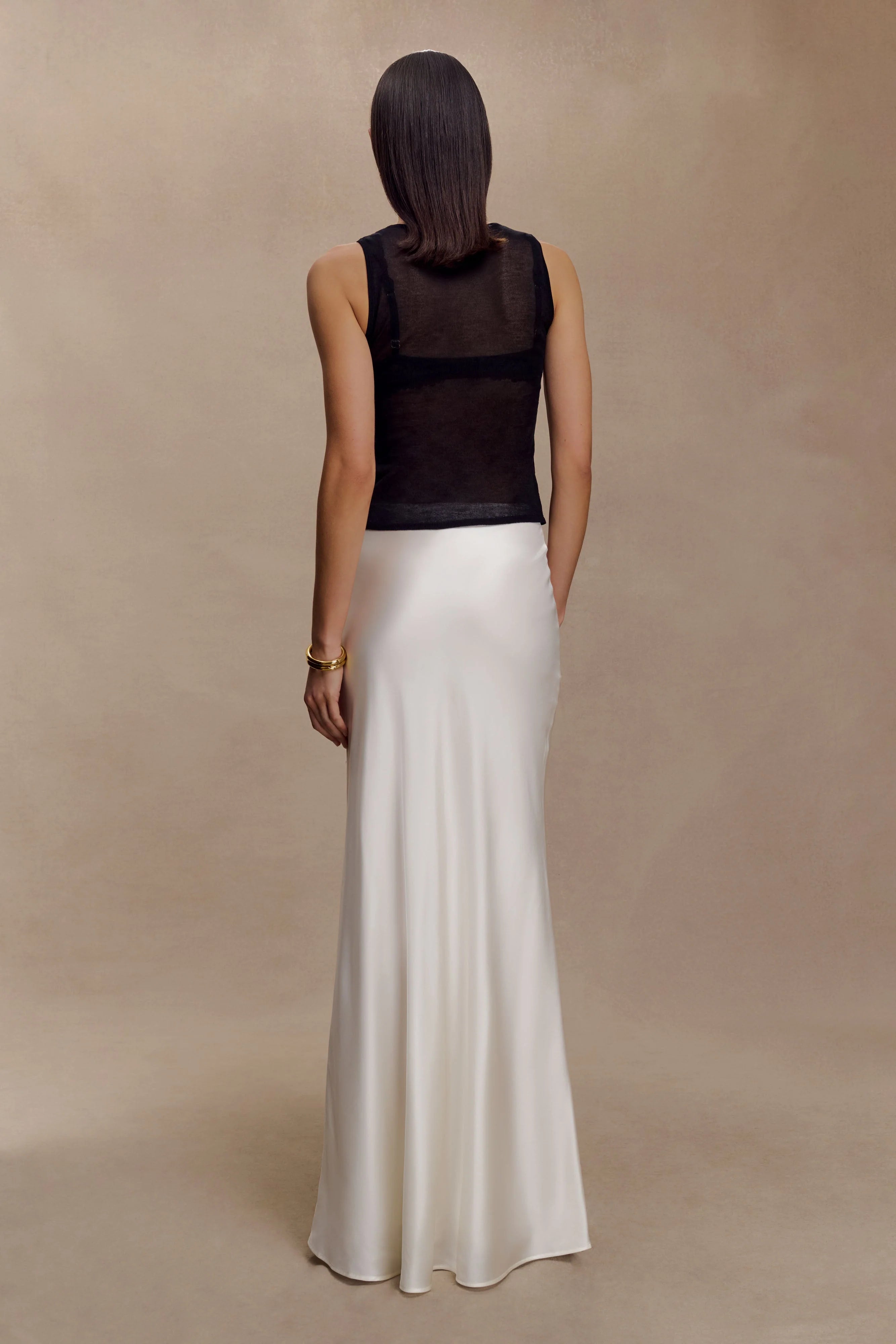 Sabrina Silk Blend Maxi Skirt Ivory