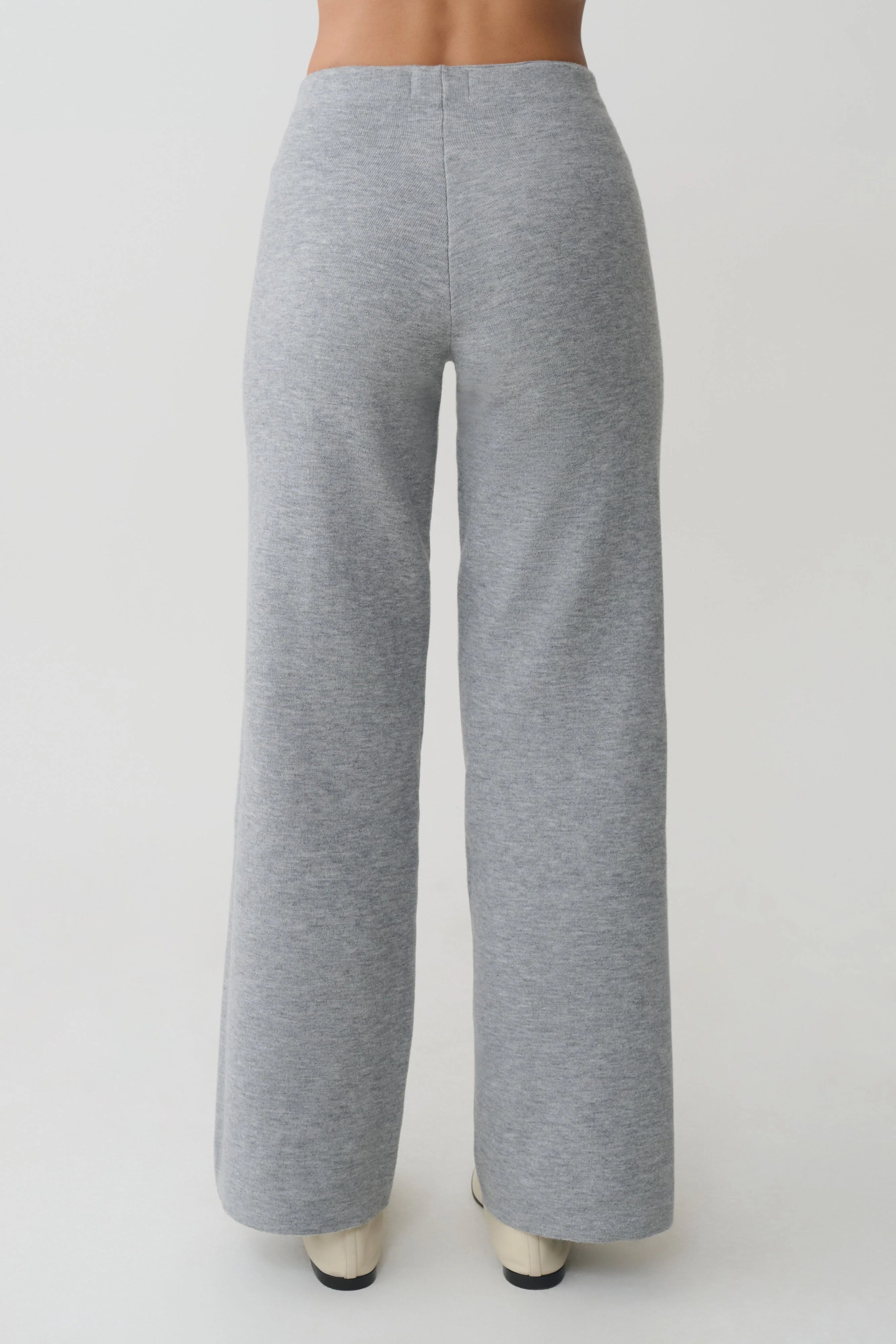 Kerrymae Straight Leg Knit Pants Grey Marle