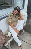 Clara Star White Denim Low Rise Jeans
