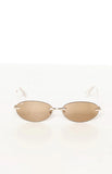 Otra Eyewear Jasmine Brown Gold Metal Frame Oval Sunglasses