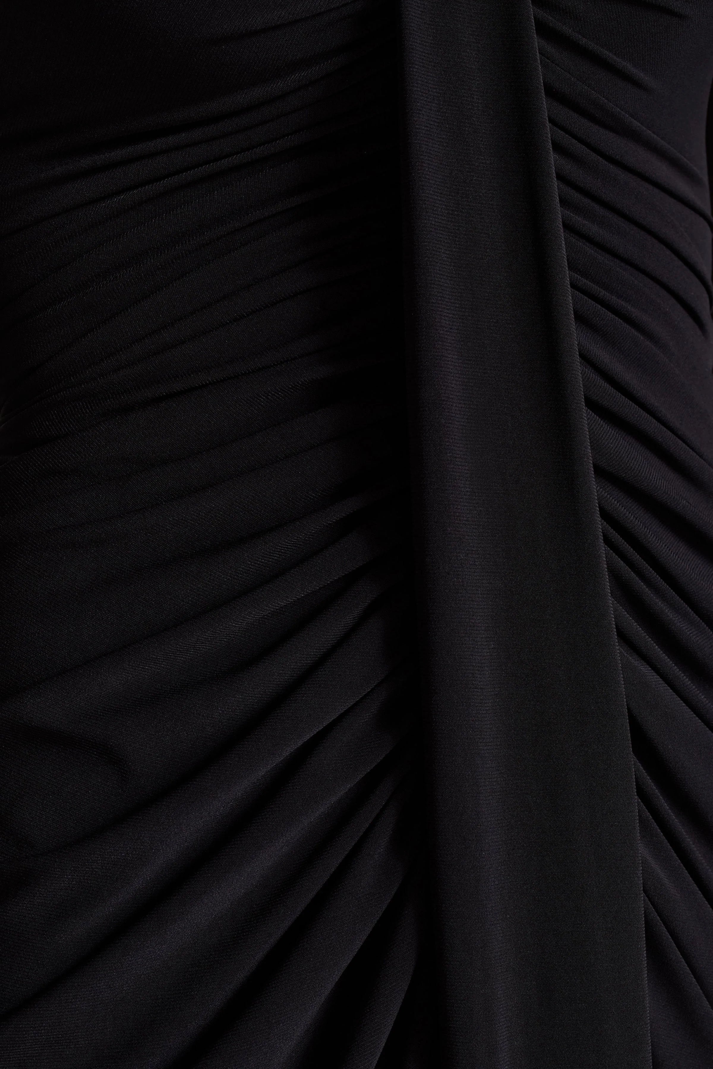 Rosetta Black Sweetheart Neck Midi Dress With Sheer Sleeves