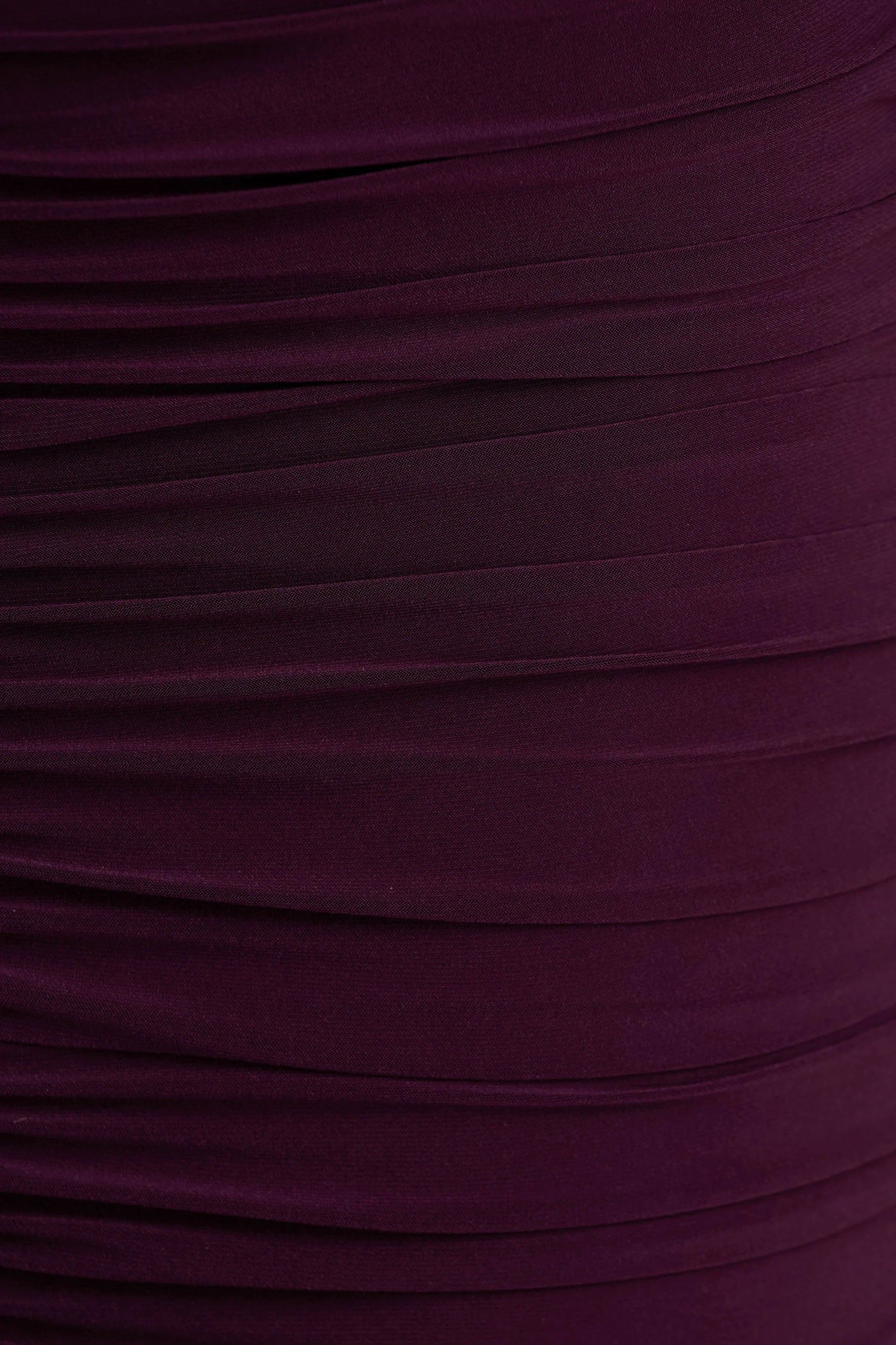 Pasqualina Plum Ruched Plunge Neck Maxi Dress