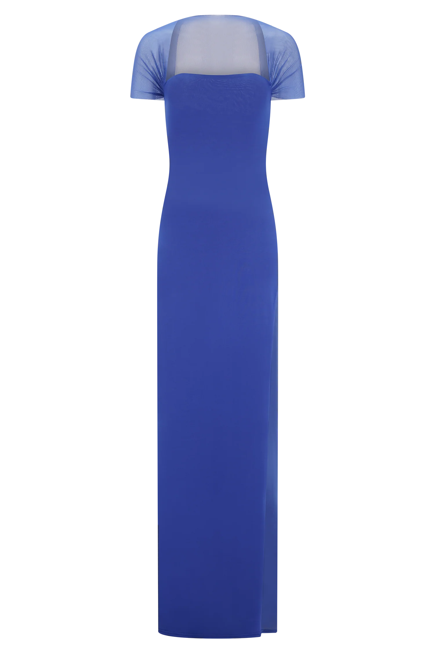 Wyatt Slinky And Mesh Maxi Dress Cobalt Blue
