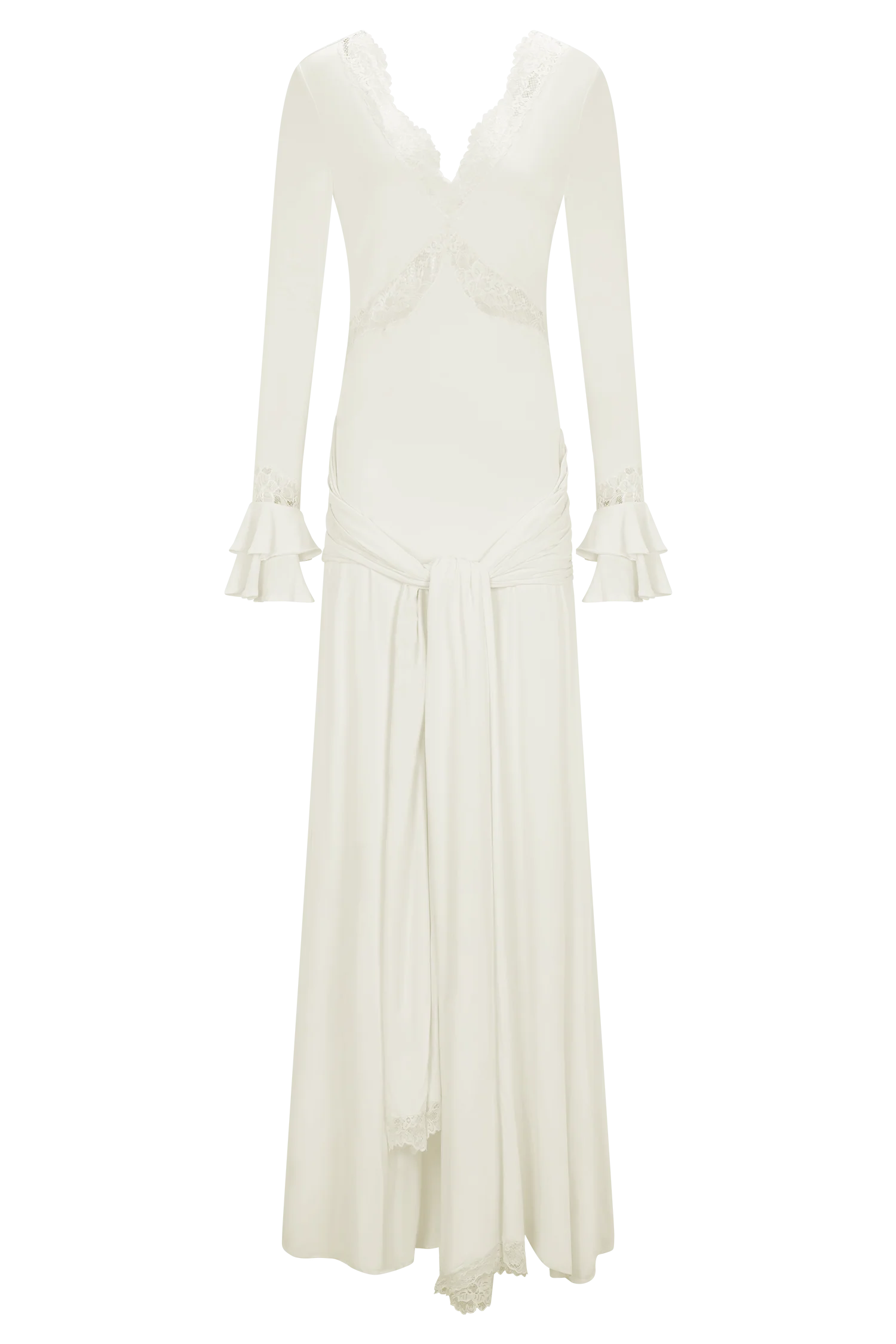 Electra Slinky Lace Maxi Dress Ivory