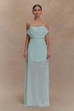 Rosalie Floral Chiffon Maxi Dress Lagoon
