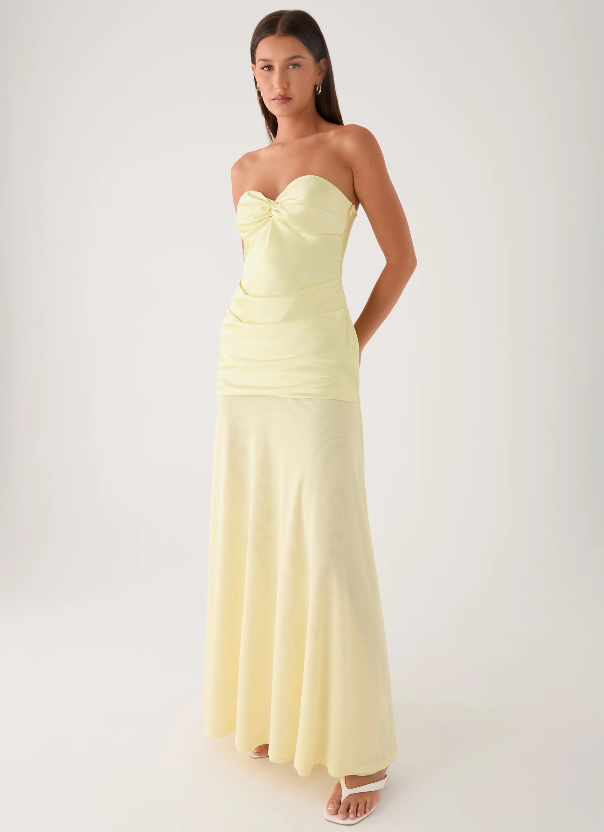 Cierra Strapless Maxi Dress Yellow