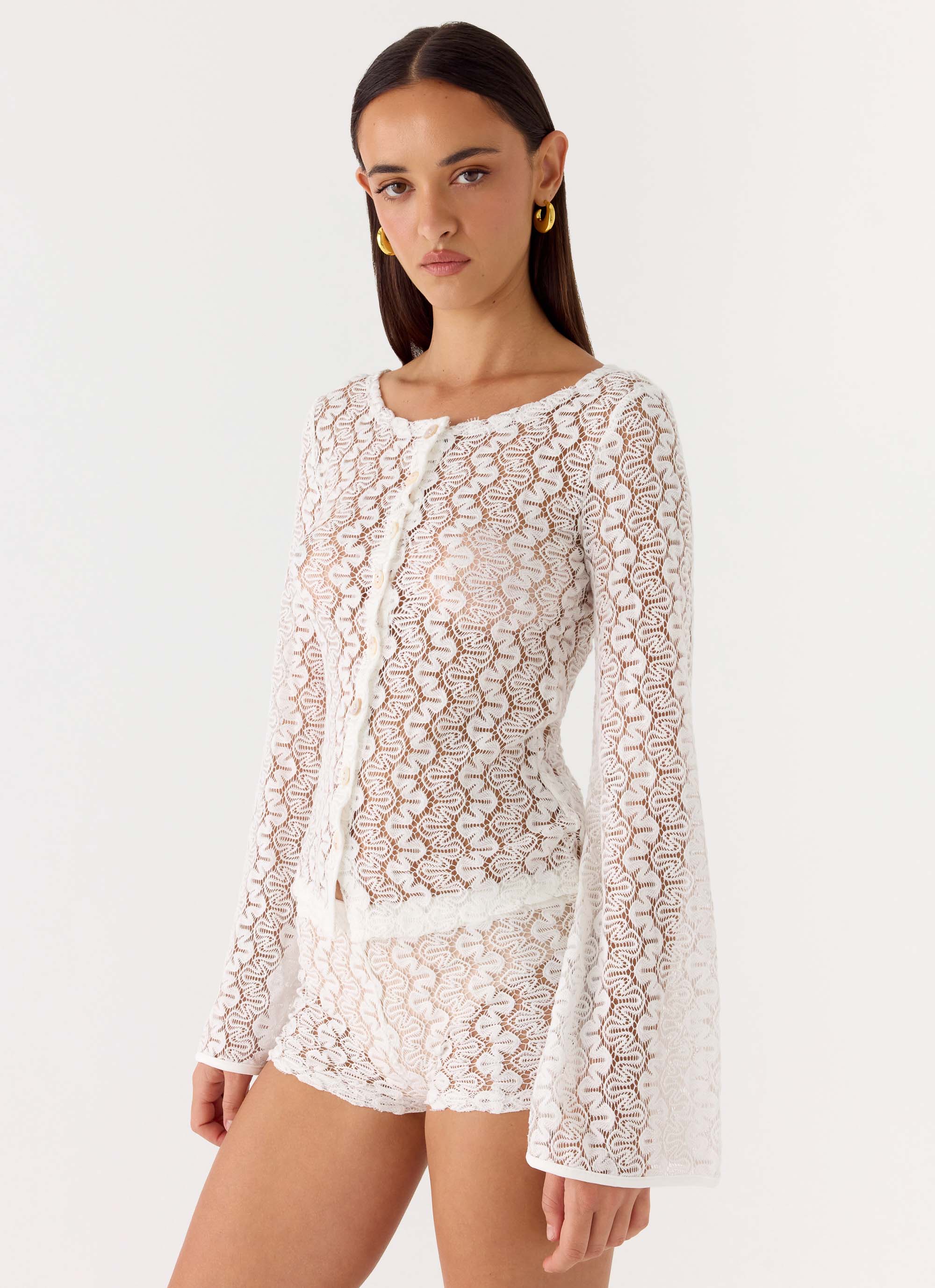 Selina Long Sleeve Top Ivory