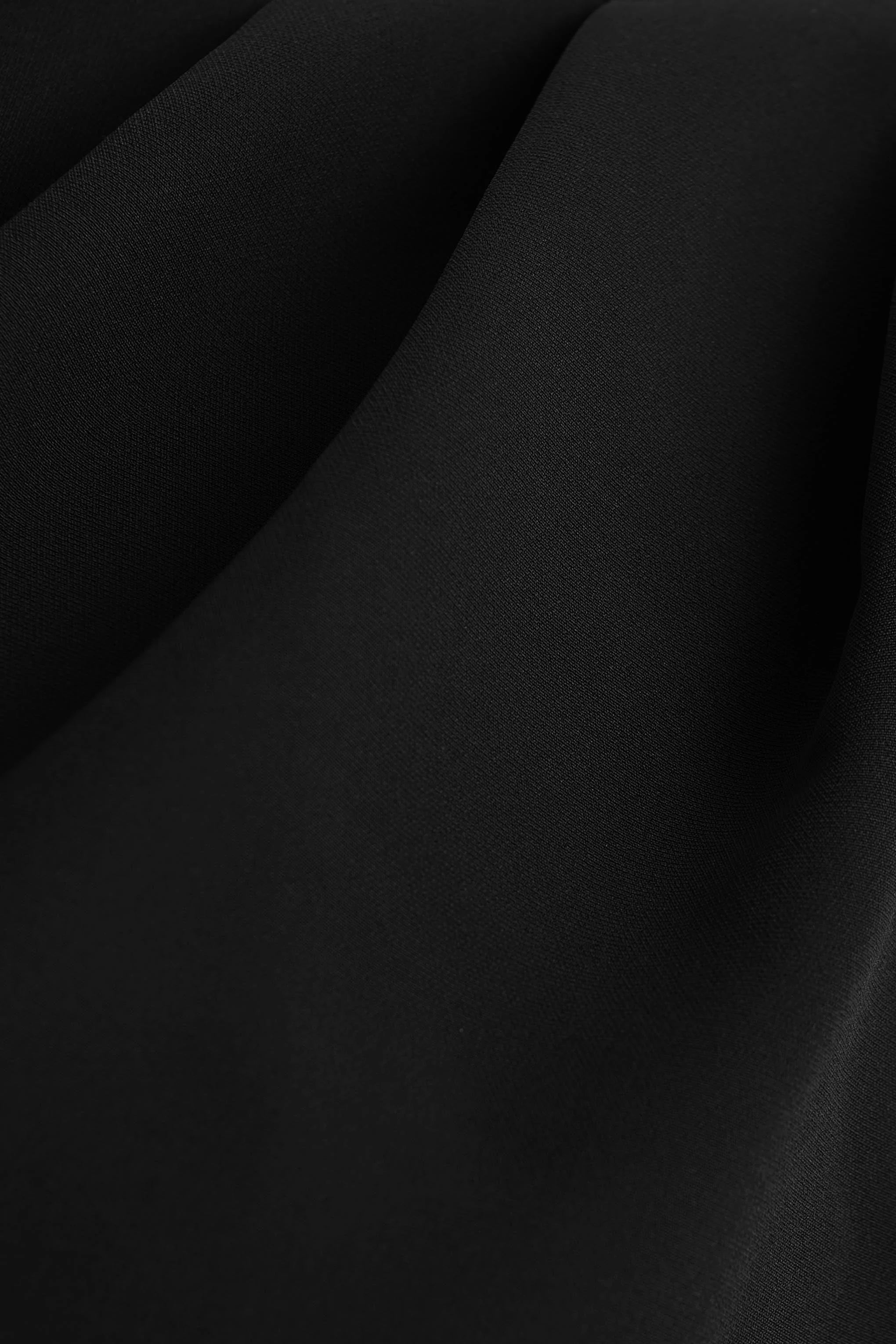 Sorenia Black High Neck Jumpsuit With One Cape Sleeve