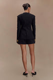 Asia Mixed Button Blazer Black