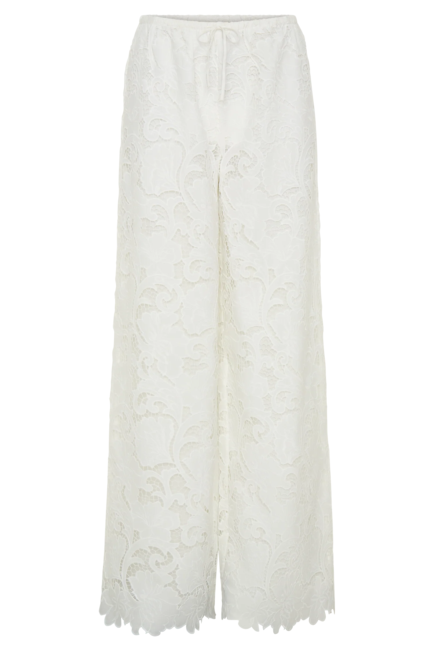 Tessa Broderie Straight Leg Pants White