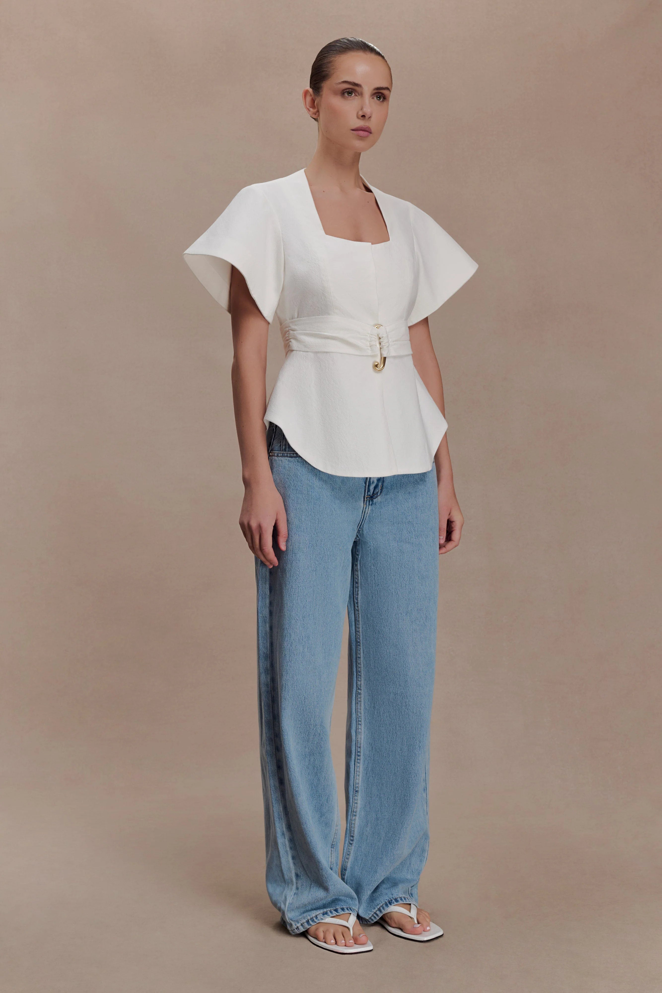 Liberty Cotton Shortsleeve Top White