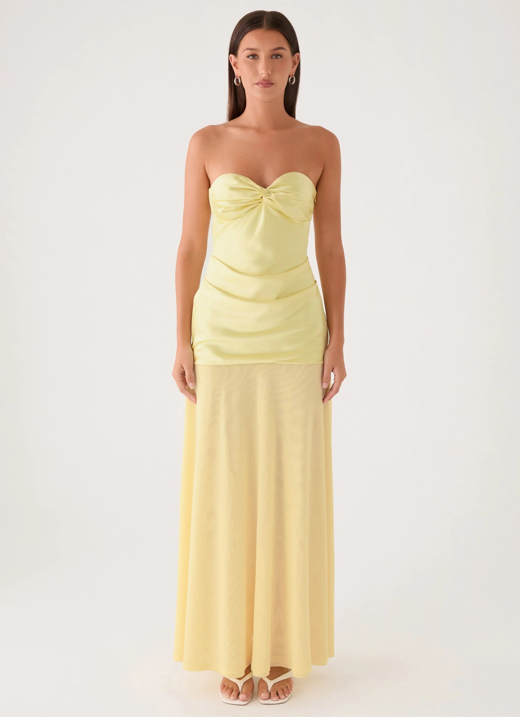 Cierra Strapless Maxi Dress Yellow