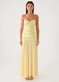 Cierra Strapless Maxi Dress Yellow