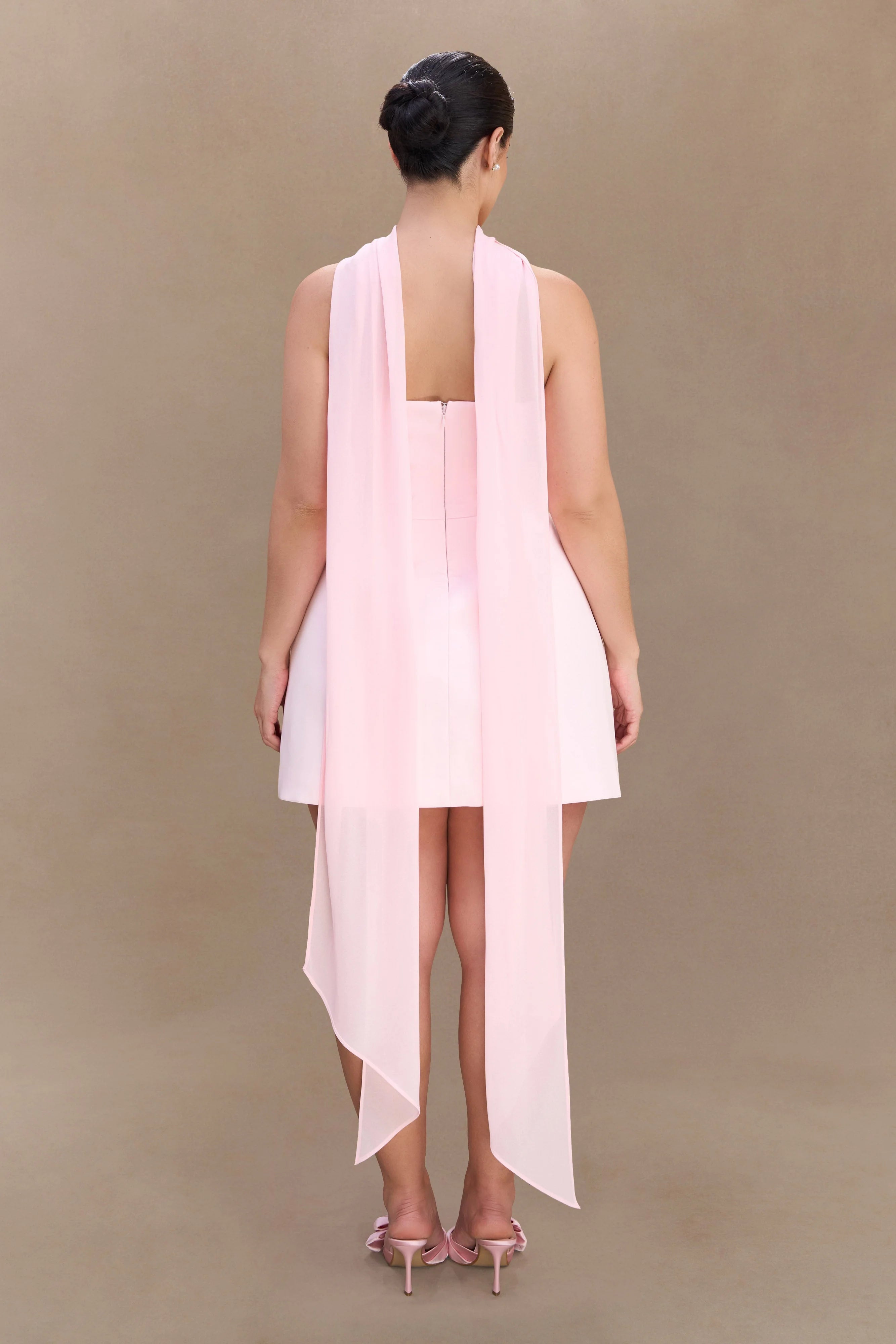 Orellia Strapless Suiting Mini Dress Soft Pink