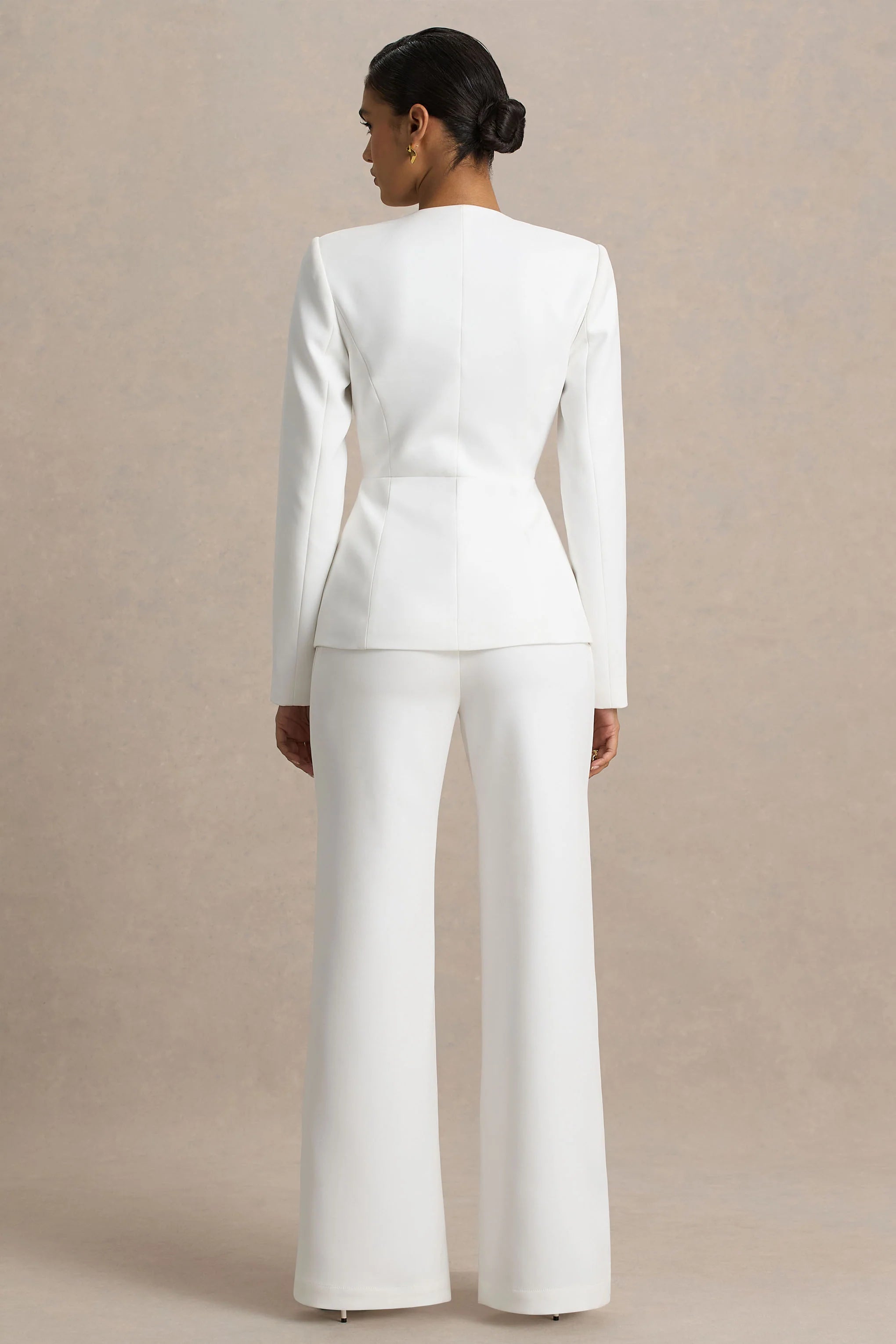 Silvia White Straight Leg Trousers