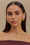 Olympia Textured Square Earrings Gold