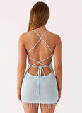Saltwater Mist Mini Dress Blue