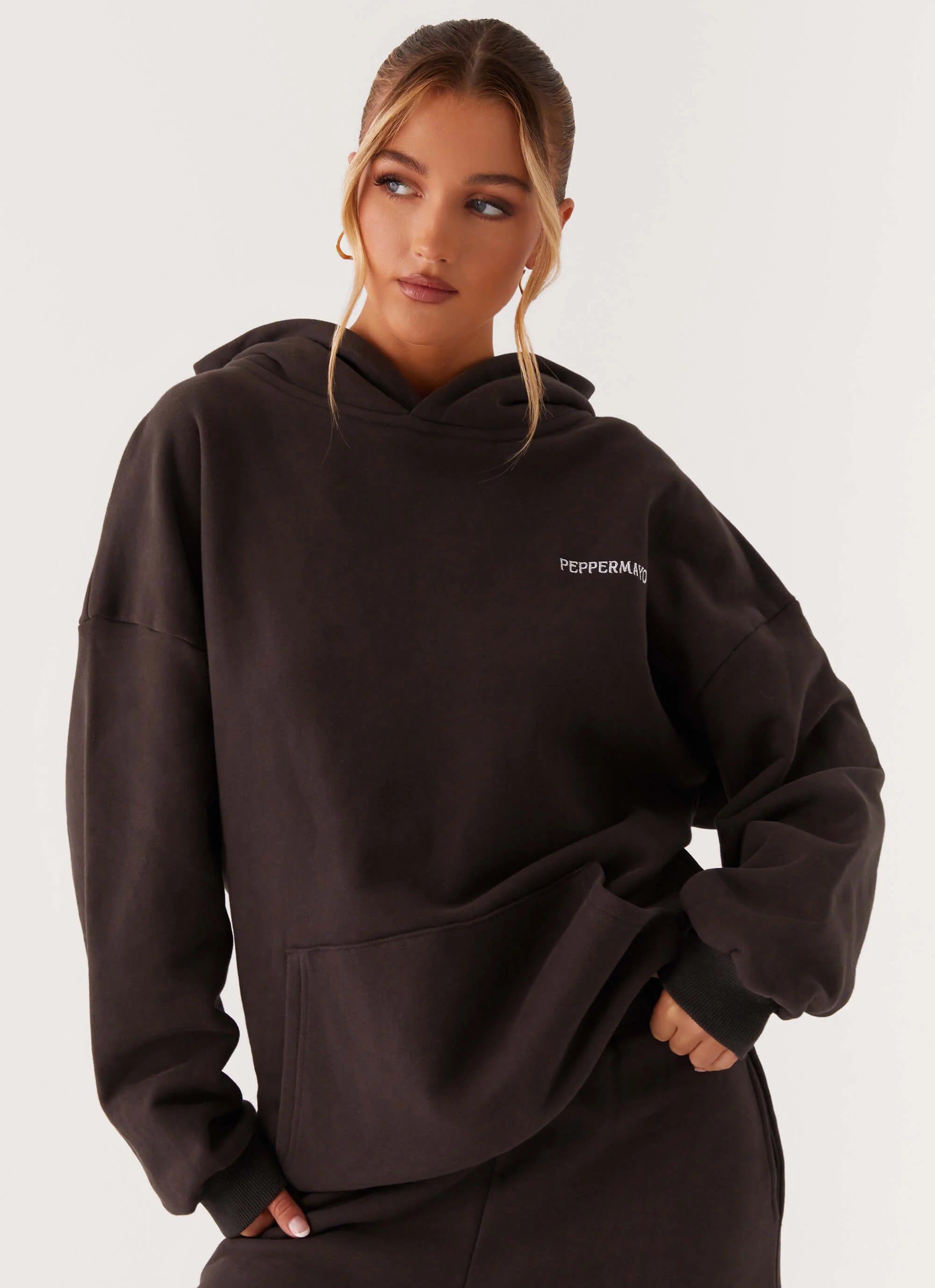 Signature Oversized Hoodie Charcoal