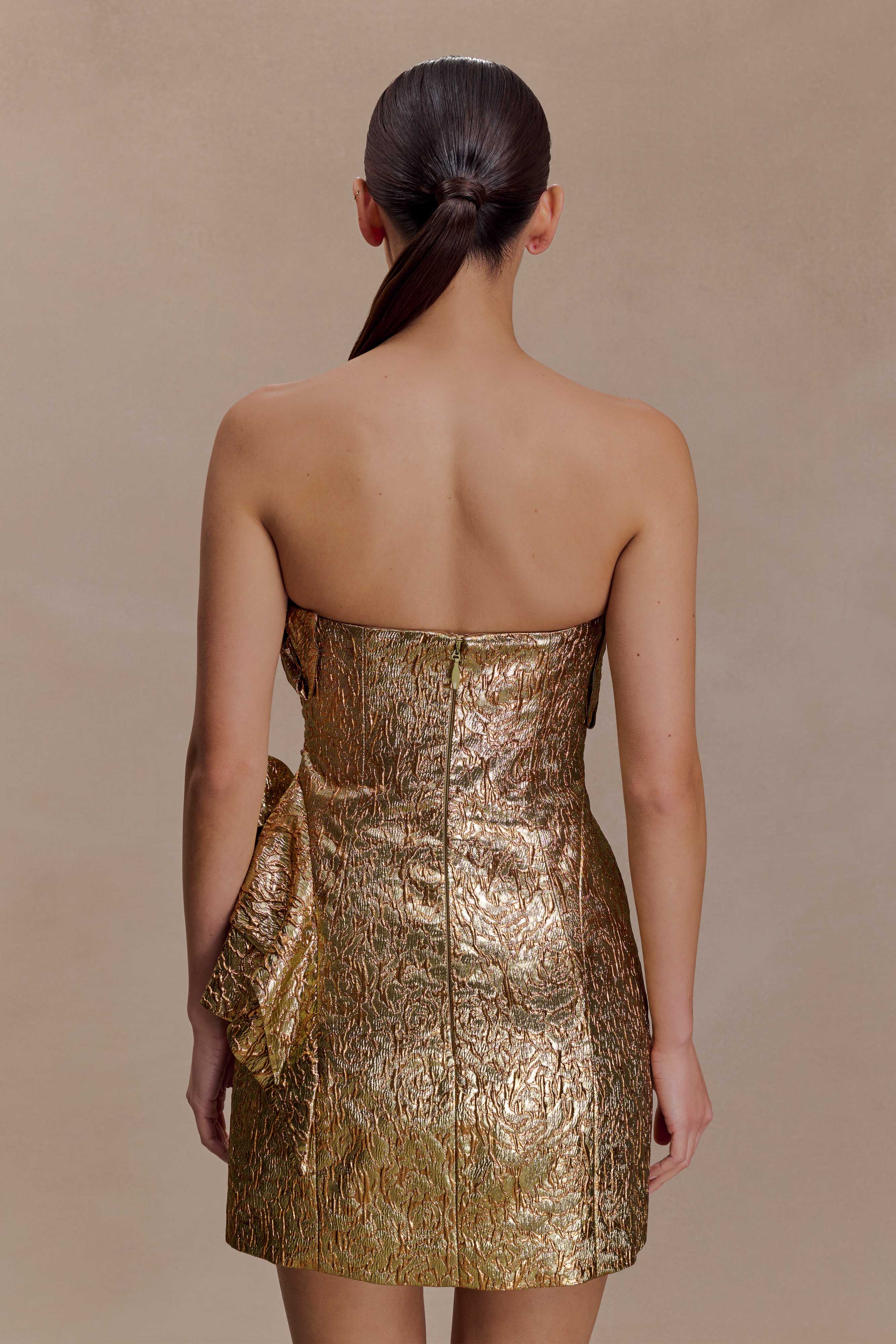 Sadie Structured Mini Dress Gold