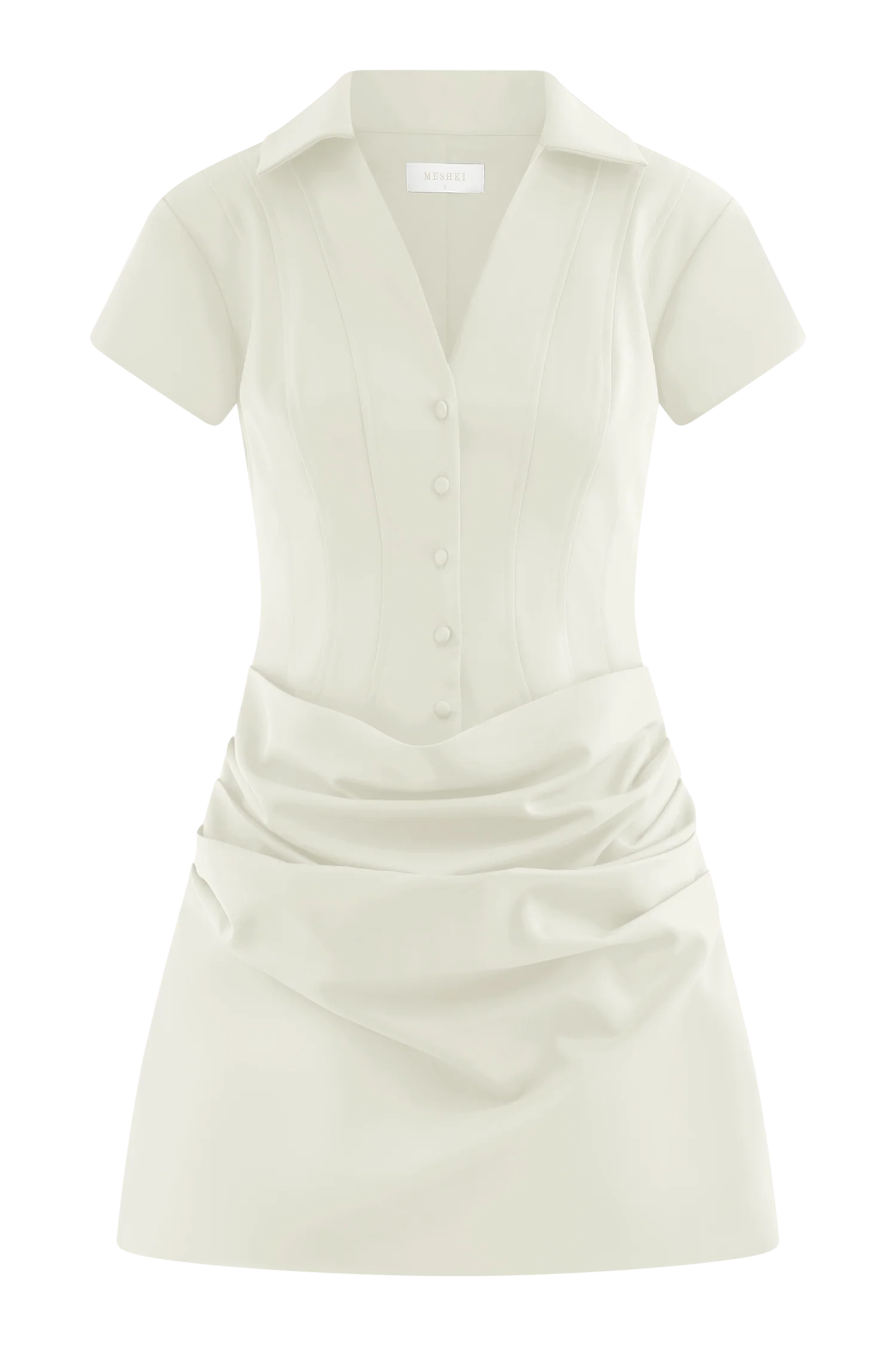Tarryn Collared Cotton Mini Dress White
