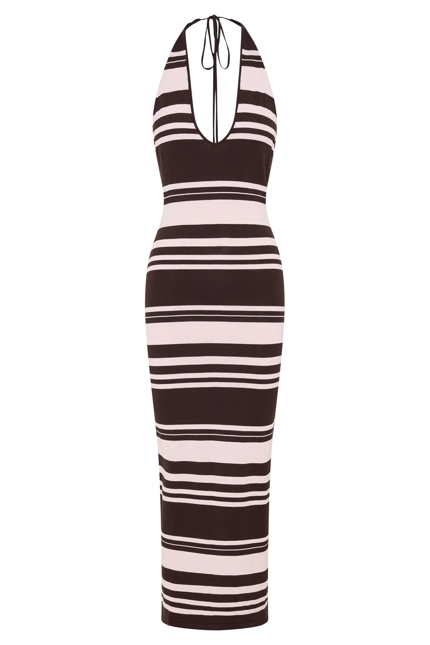 Brienne Stripe Midi Dress Pink Chocolate