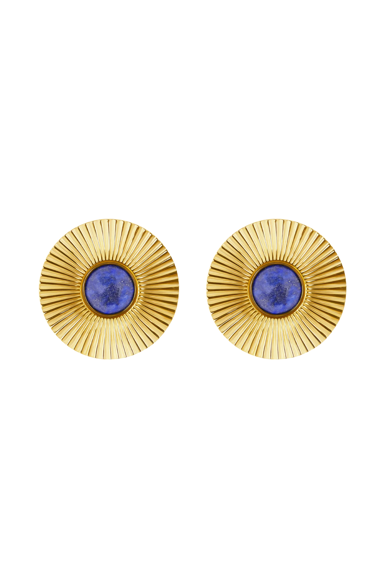 Maisie Round Gemstone Earrings Gold
