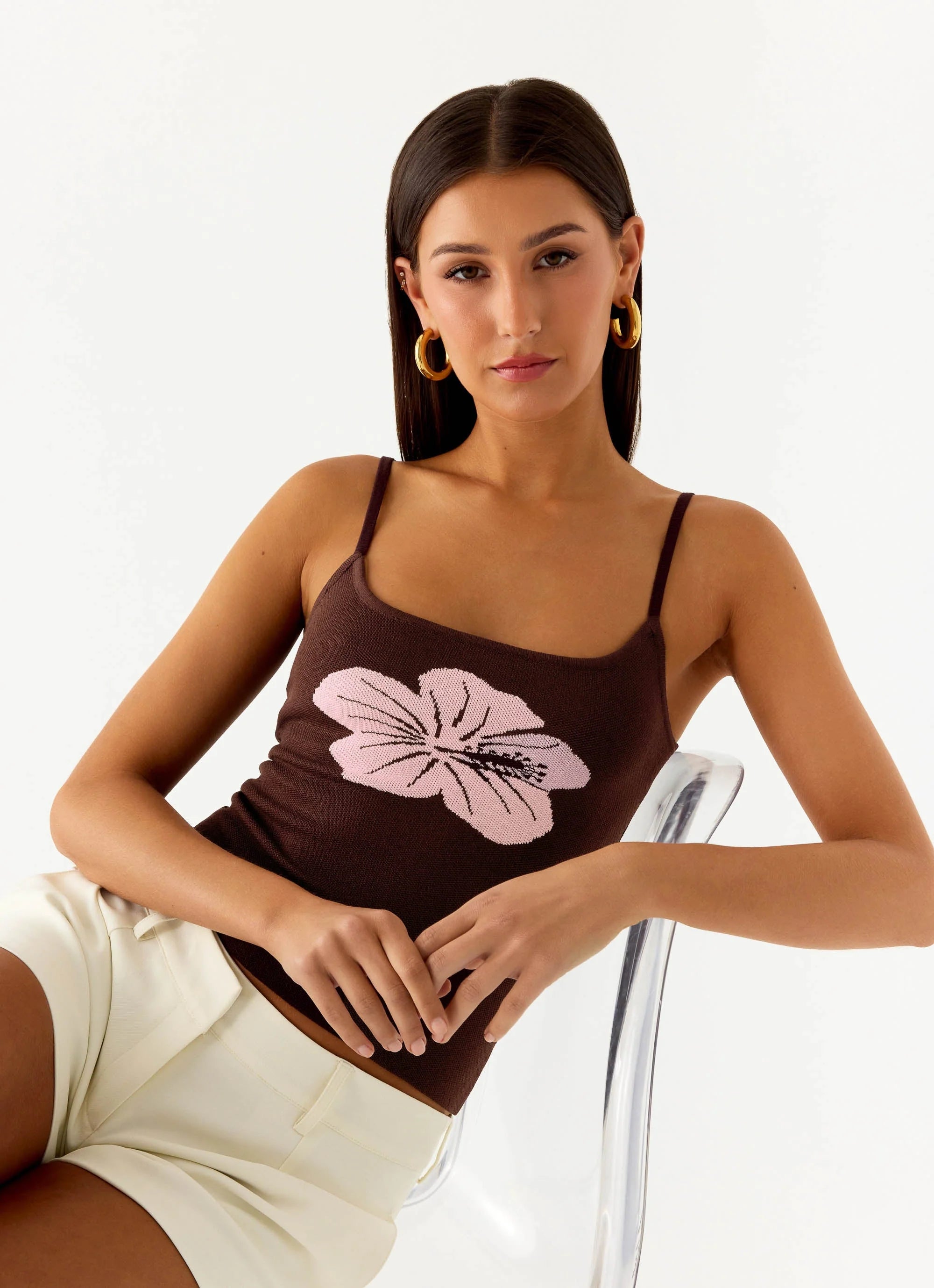 Ofira Knit Tank Top Espresso Meadow