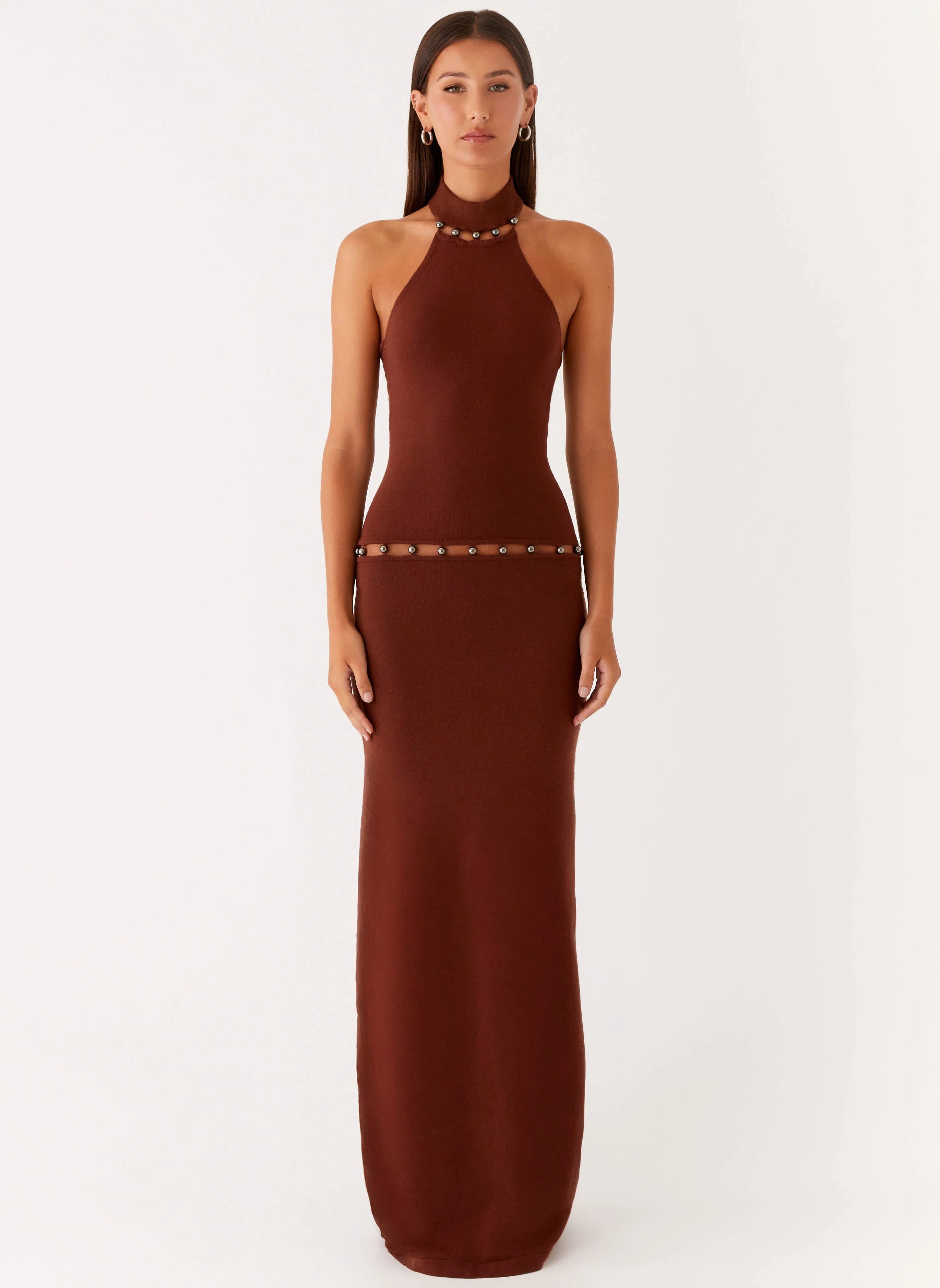 Opaline Knit Maxi Dress Chocolate