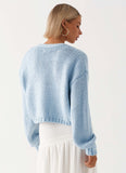 Jasleen Knit Cardigan Blue