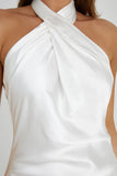 Laura Halter Satin Gown White