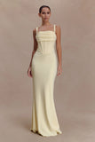 Luella Crepe Corset Maxi Dress Lemon