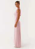 Heart Of Glass Satin Maxi Dress Pink