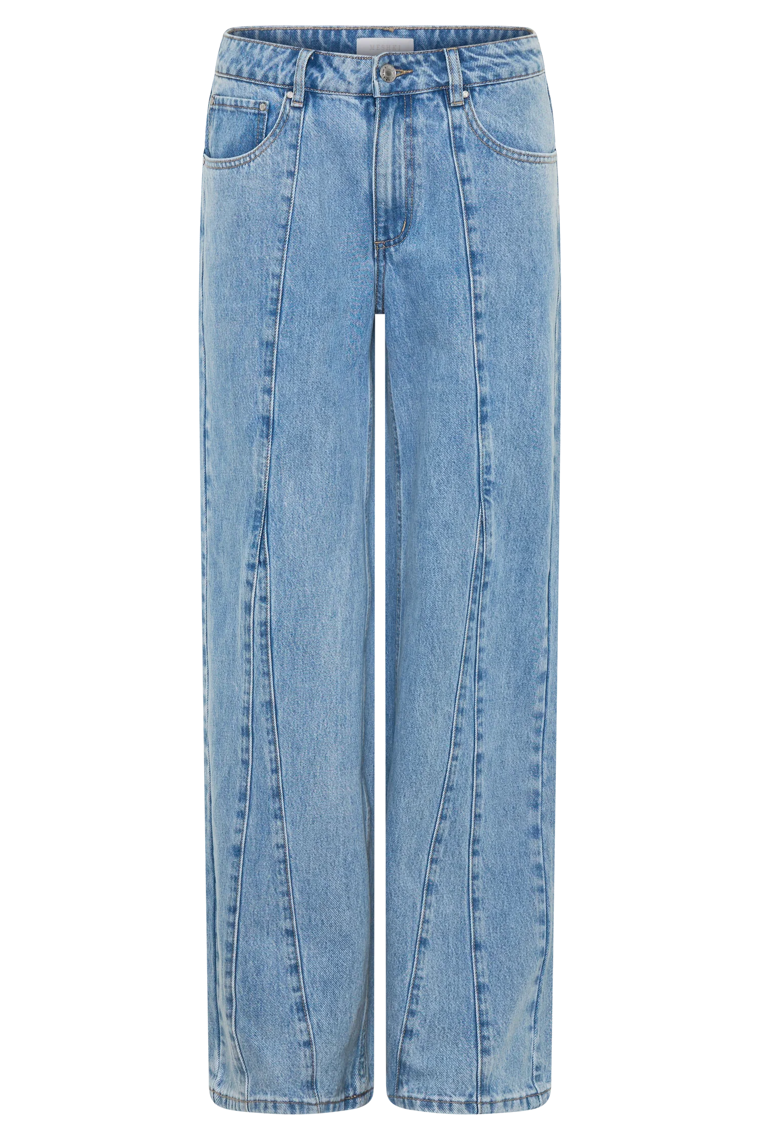 Roy Mid Rise Wide Leg Denim Jeans Classic Blue