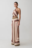 Rachel Chiffon Straight Leg Pants Multi Stripe