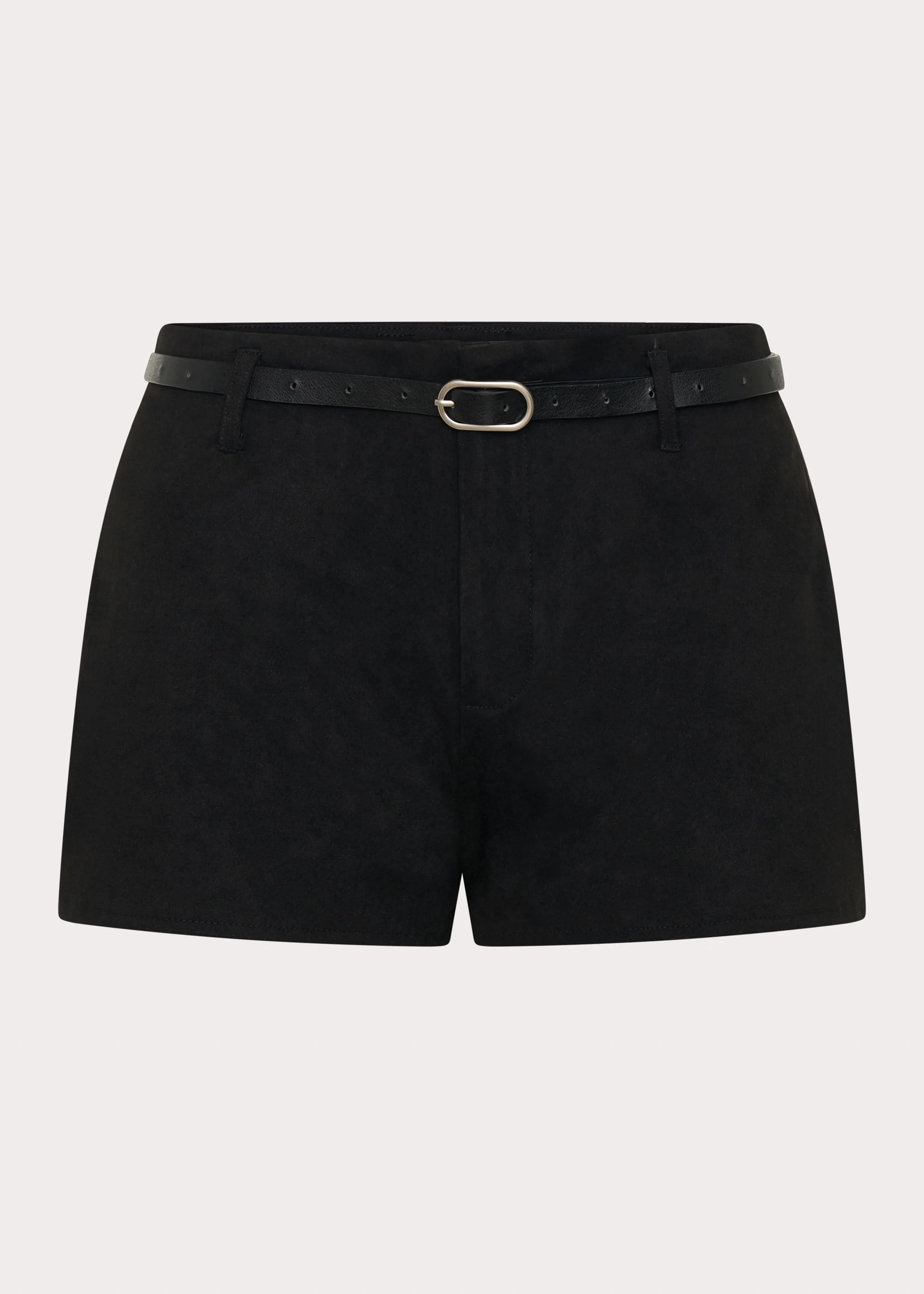 Katie Suede Mini Shorts Black
